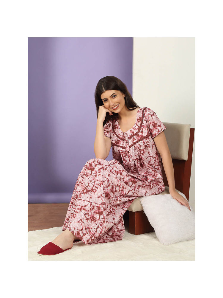 Sweet Dreams Brown Printed Regular Fit Nightdress-picture-28