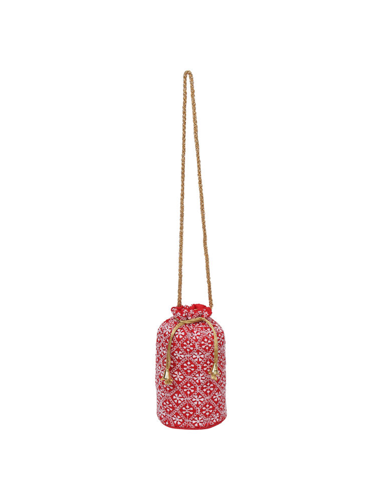 ADITI WASAN Red Embroidered Potli Bag-picture-28
