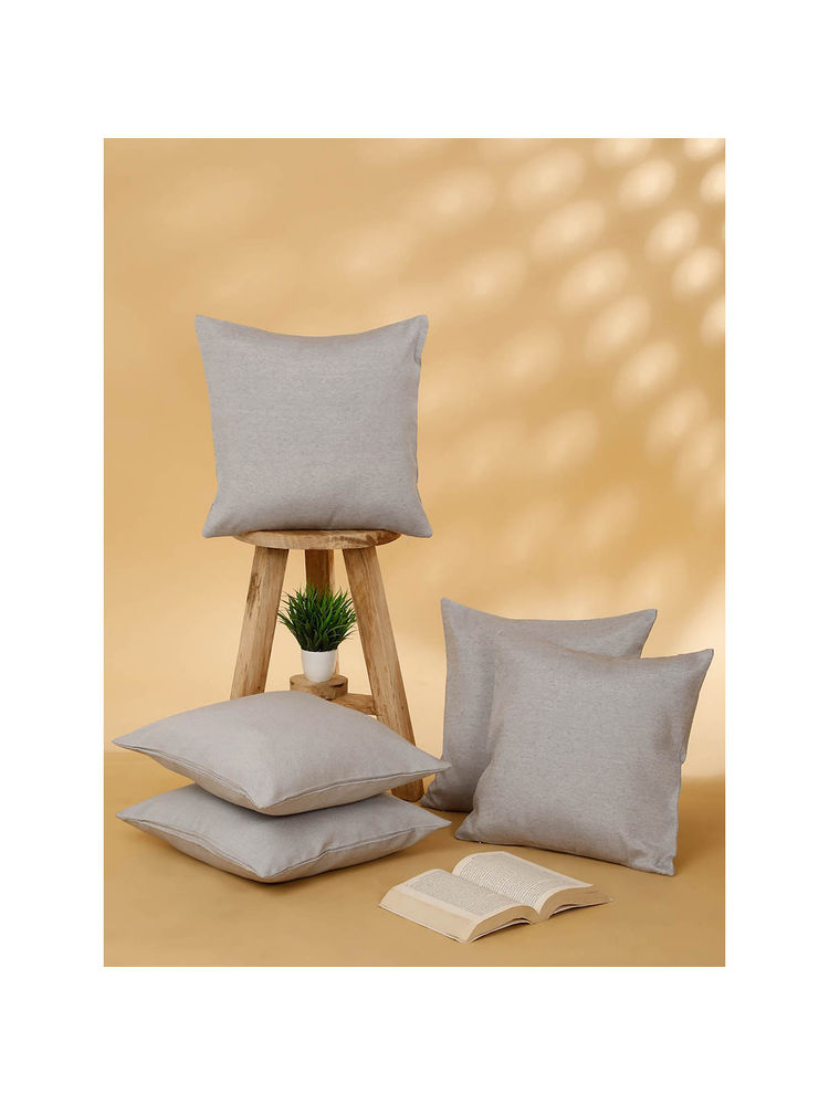 Rosara Home Solid Square Cushion Covers (Pack Of 5)-image-3