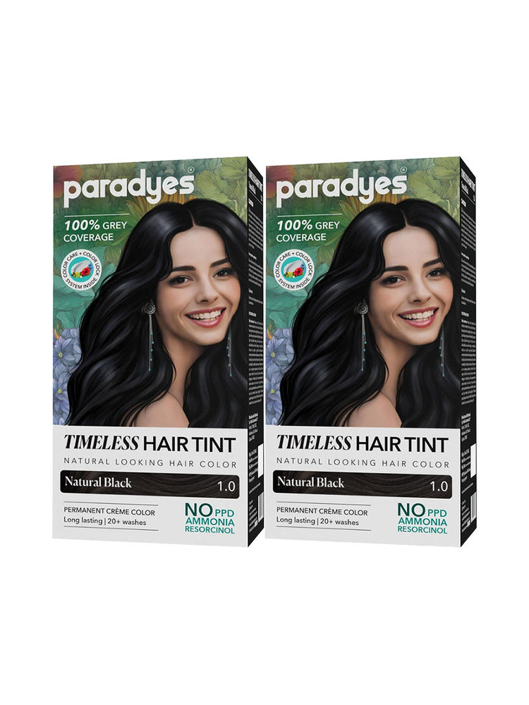 Paradyes Timeless Permanent 1.0 Natural Black Creme Hair Colour - Pack Of 2-image-11