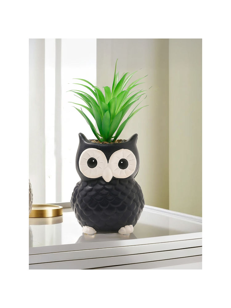The Better Home Green Pineapple Leaves Artificial Plants with Owl Pot-picture-21