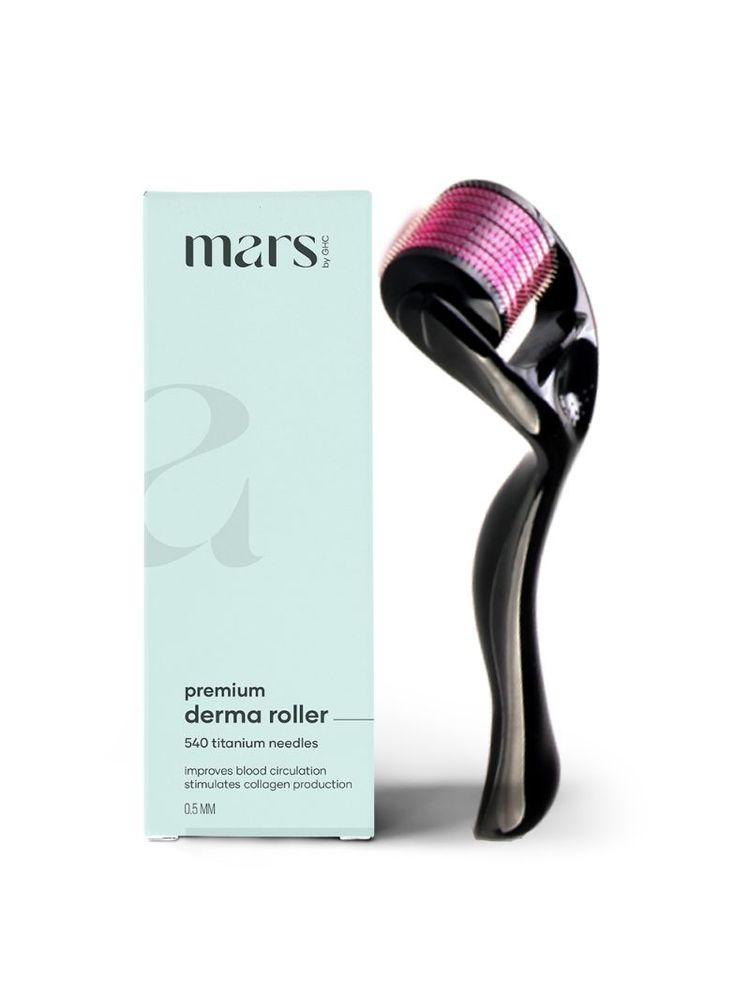 Mars by GHC Derma Roller With 540 Cross-Lined Titanium Needles For Improved Skin Health