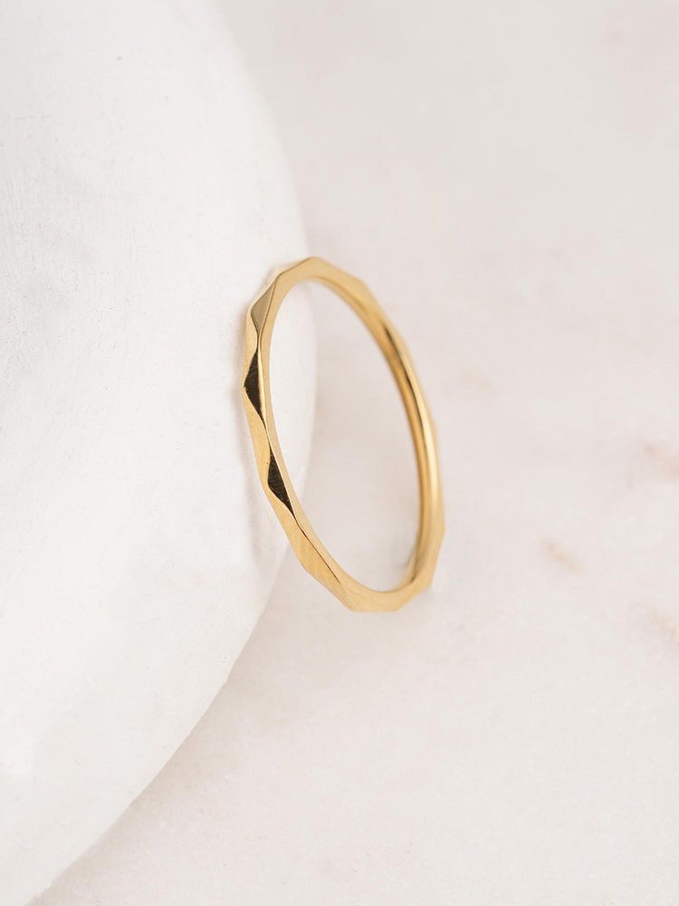 Palmonas Wave Crest Slim Stack Ring - Waterproof And Anti-Tarnish-picture-10
