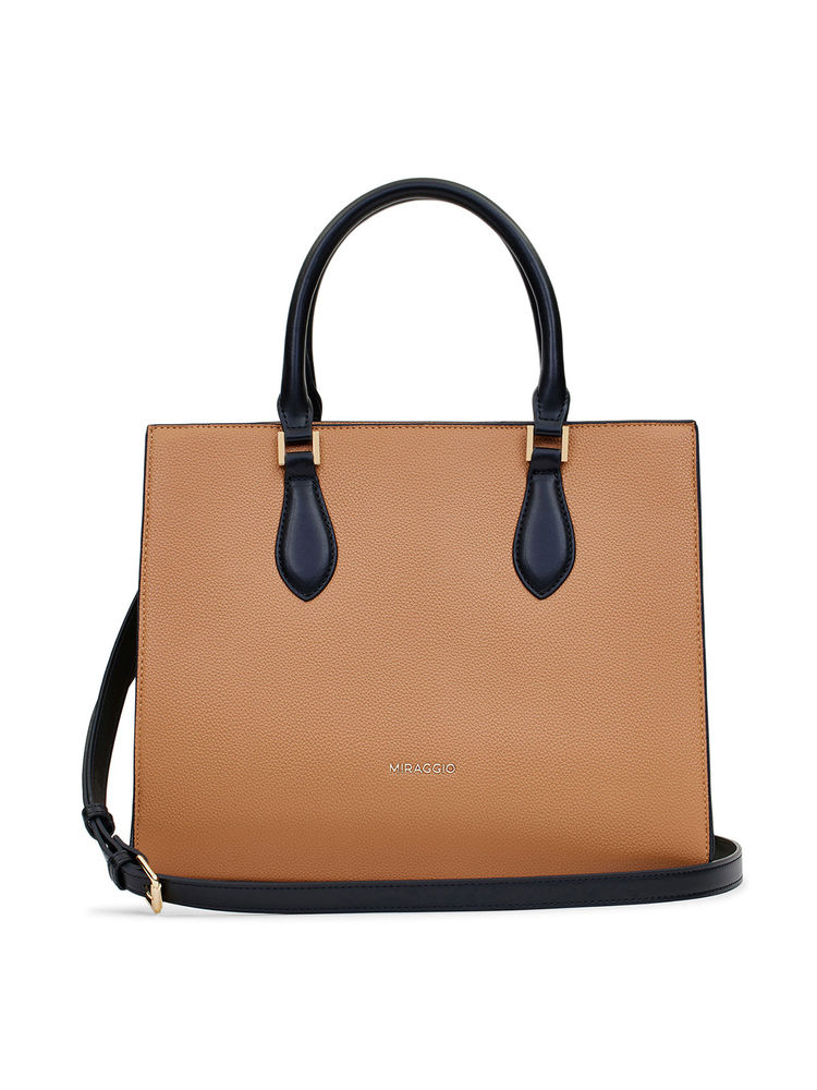 MIRAGGIO Zoe Beige Handbag for Women with Adjustable & Detachable Sling Crossbody Strap (M)-picture-18