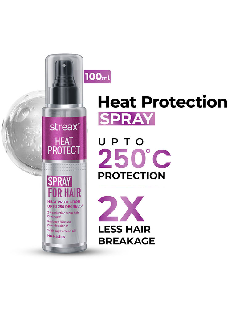 Streax Heat Protect Spray for Hair Styling For Men & Women, Hair Spray With Jojoba Oil