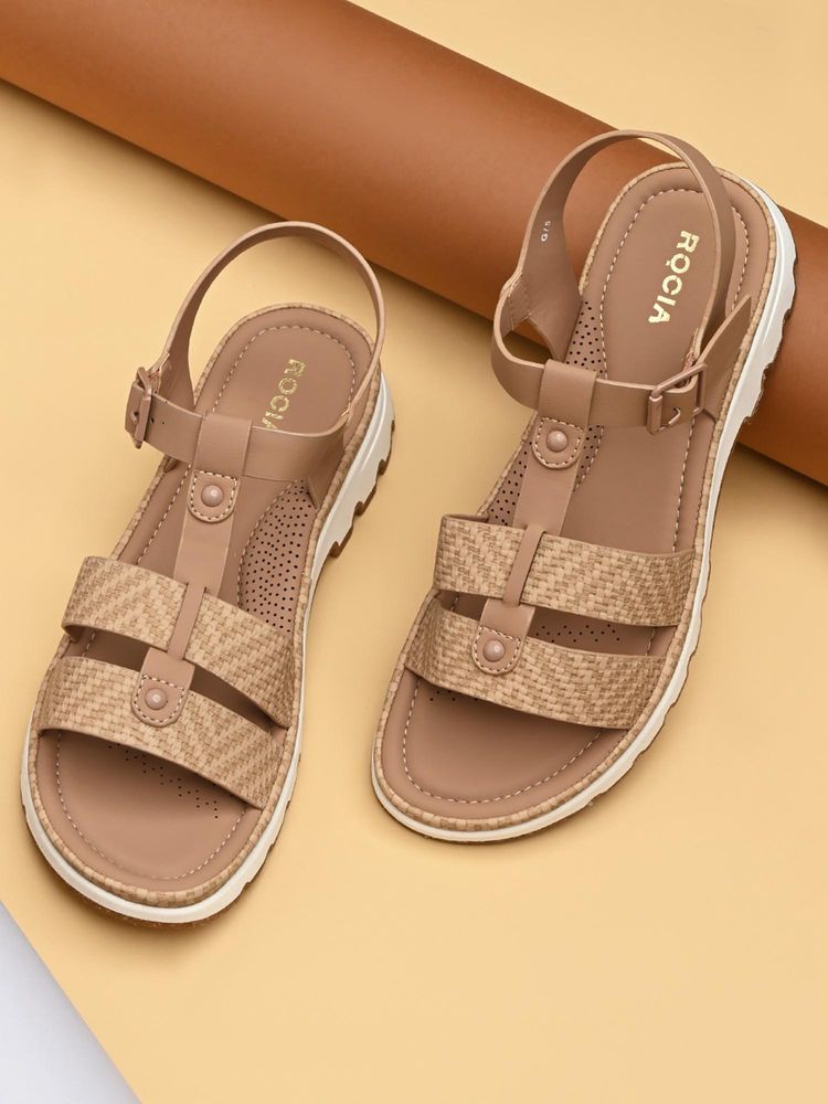 ROCIA By Regal Beige Women T-Strap Flat Sandal Heels-image-18