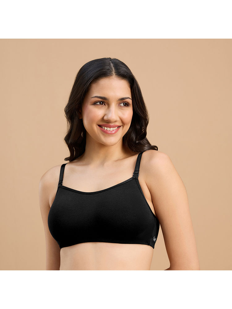 nykd by nykaa Breathe Cotton Everyday Padded Non Wired Cami T-Shirt Bra NYB402 Black-picture-14