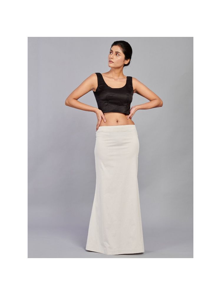 I AM BY DOLLYJAIN Cotton Lycra D'coat Off White-picture-28