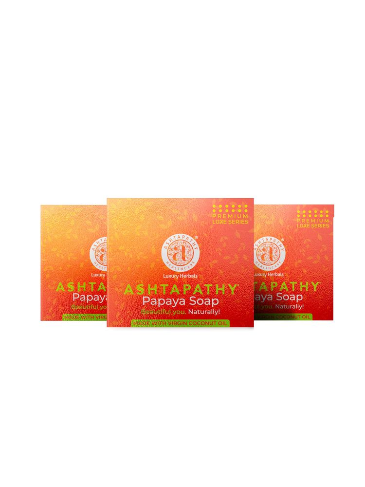 Ashtapathy Pappaya Soap For Unisex - Pack Of 3-image-8