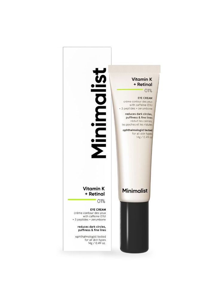 Minimalist Vitamin K + Retinal 01% Under Eye Cream With Caffeine 03% For Dark Circle & Puffiness