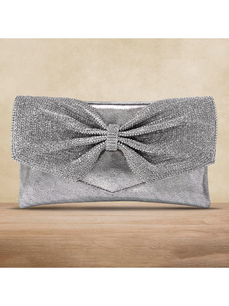 Peora Clutch Purses for Women Wedding Handmade Evening Handbags Party Bridal Clutch (C09GRY)-picture-11