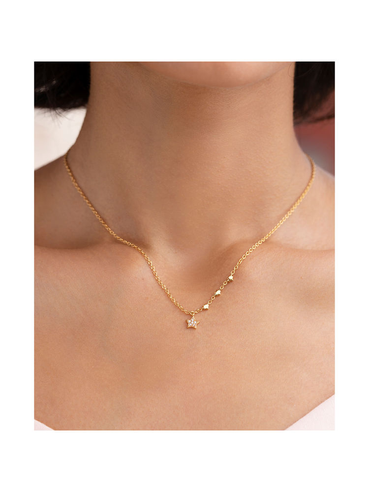 Shaya by CaratLane Starry Night Necklace in Gold Plated 925 Silver-picture-16