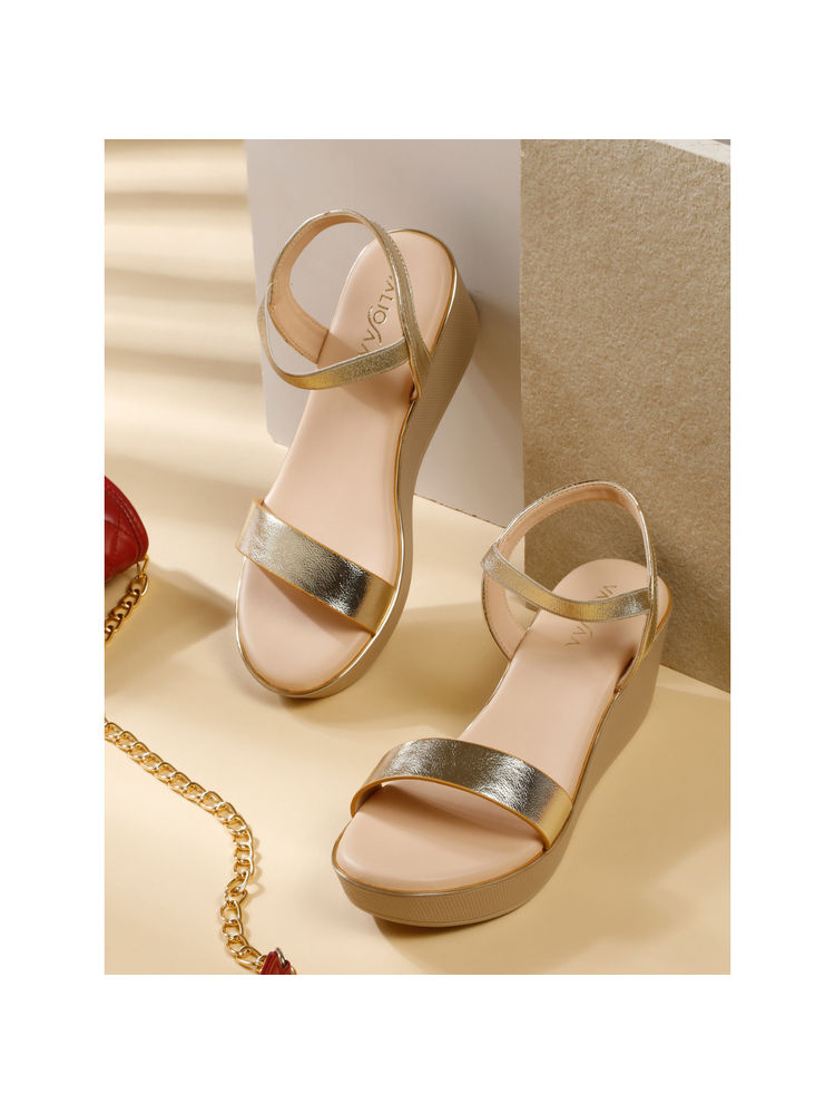 VALIOSAA Women Gold Wedges-image-31