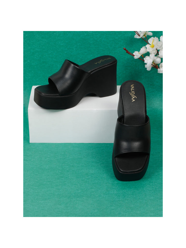 VALIOSAA Women Black Wedges-picture-34