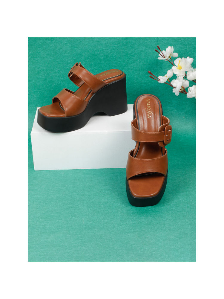 VALIOSAA Women Tan Wedges-picture-20