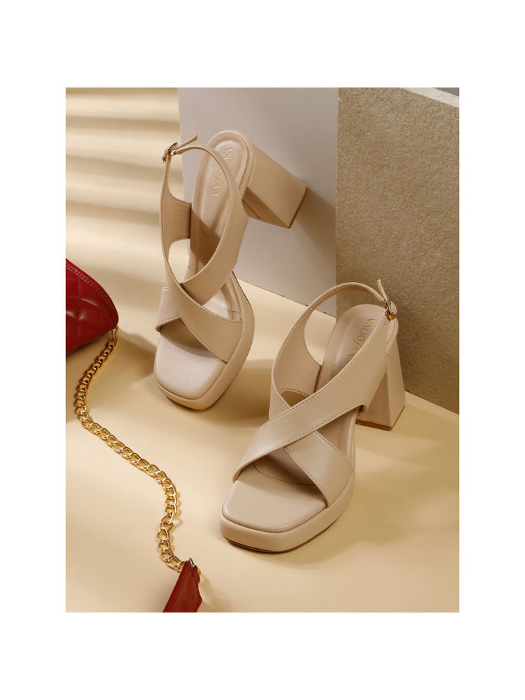VALIOSAA Women Cream Heels-picture-24