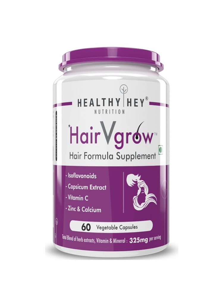 HealthyHey Nutrition Hairvgrow - Natural Hair Growth Formula Supplement - Veg Capsules-picture-18