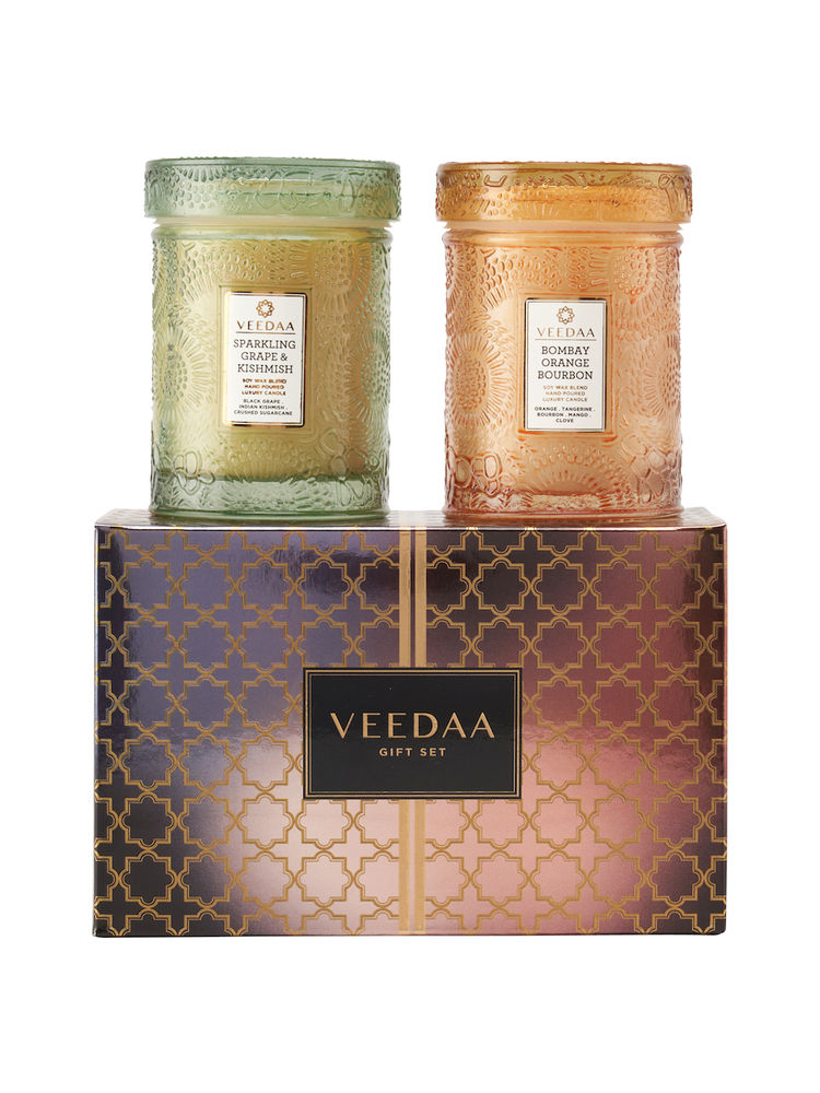 Veedaa Candles Mandala Glass Duo Gift Set Style 2-picture-2
