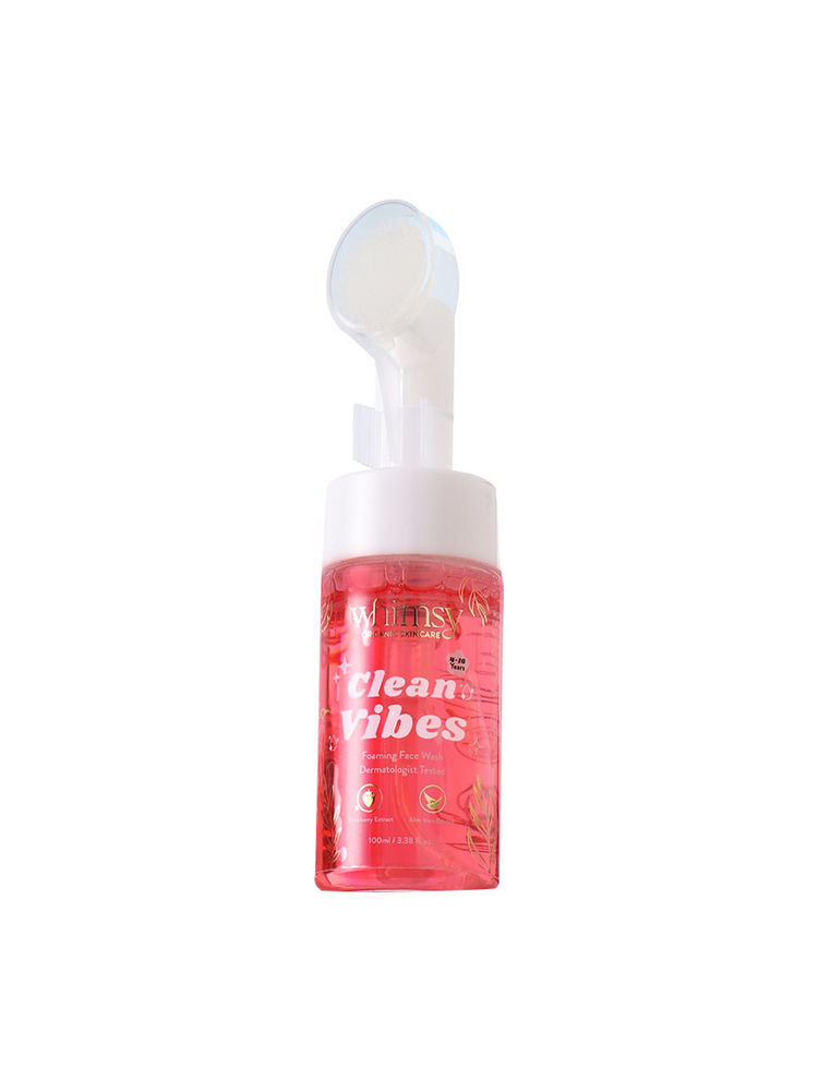 Whimsy Beauty Clean Vibes Foaming Face Wash For Kids - Aloe Vera & Strawberry Extract