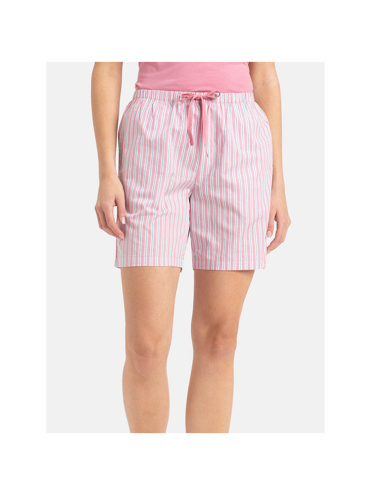 Jockey Rx15 Women Super Combed Cotton Striped Shorts-Cashmere Rose-image-31