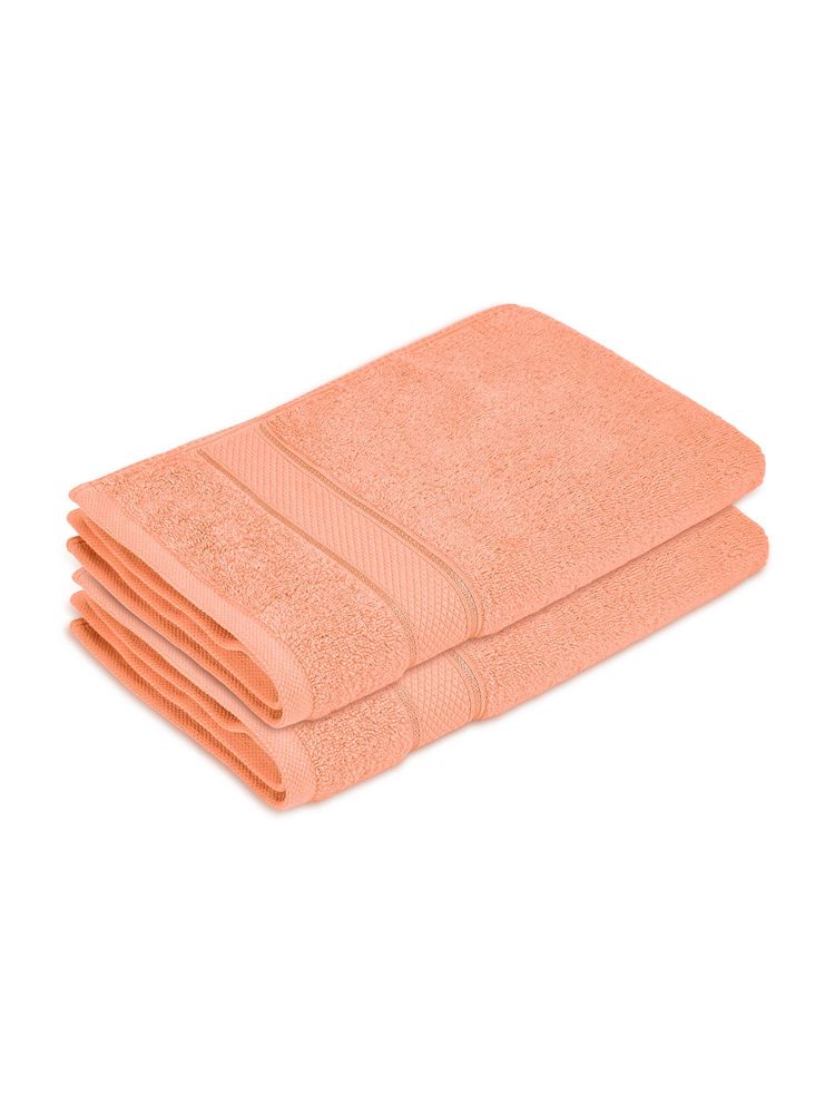 Boutique Living Luxe Loom Cotton Orange Hand Towels - (M) (Pack of 2)-picture-22