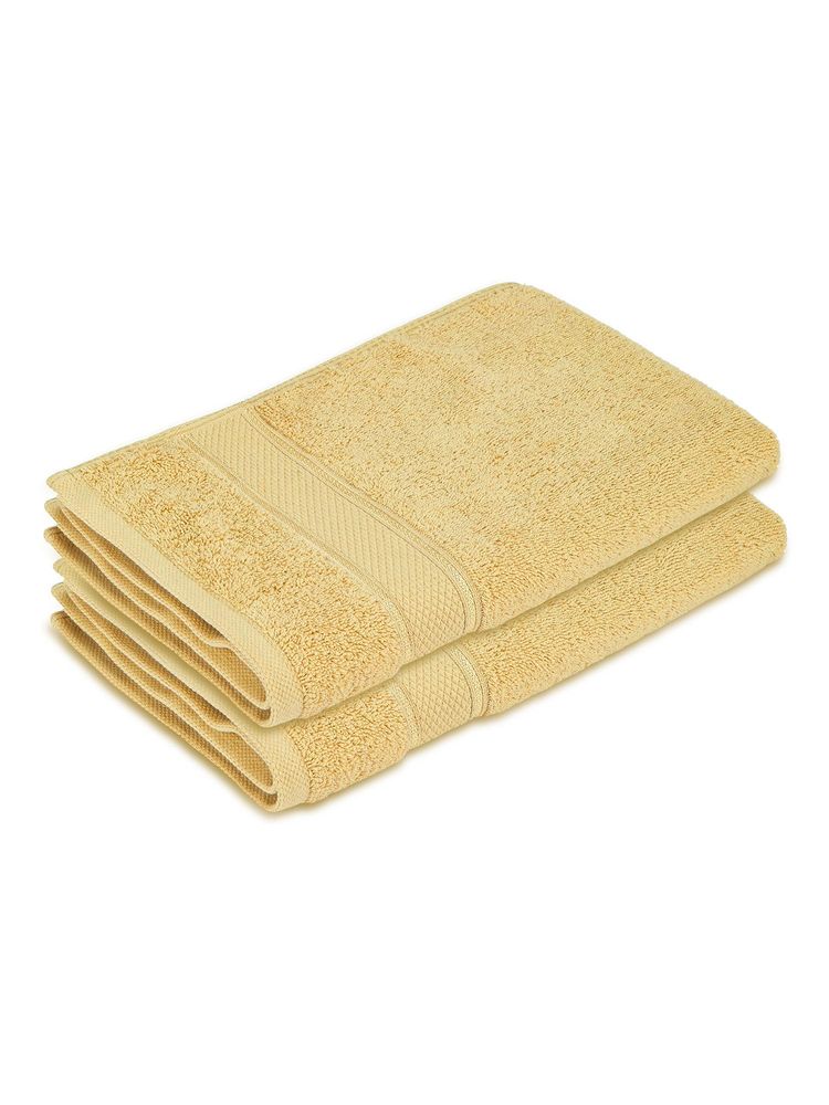 Boutique Living Luxe Loom Cotton Light Yellow Hand Towels - (M) (Pack of 2)-picture-18