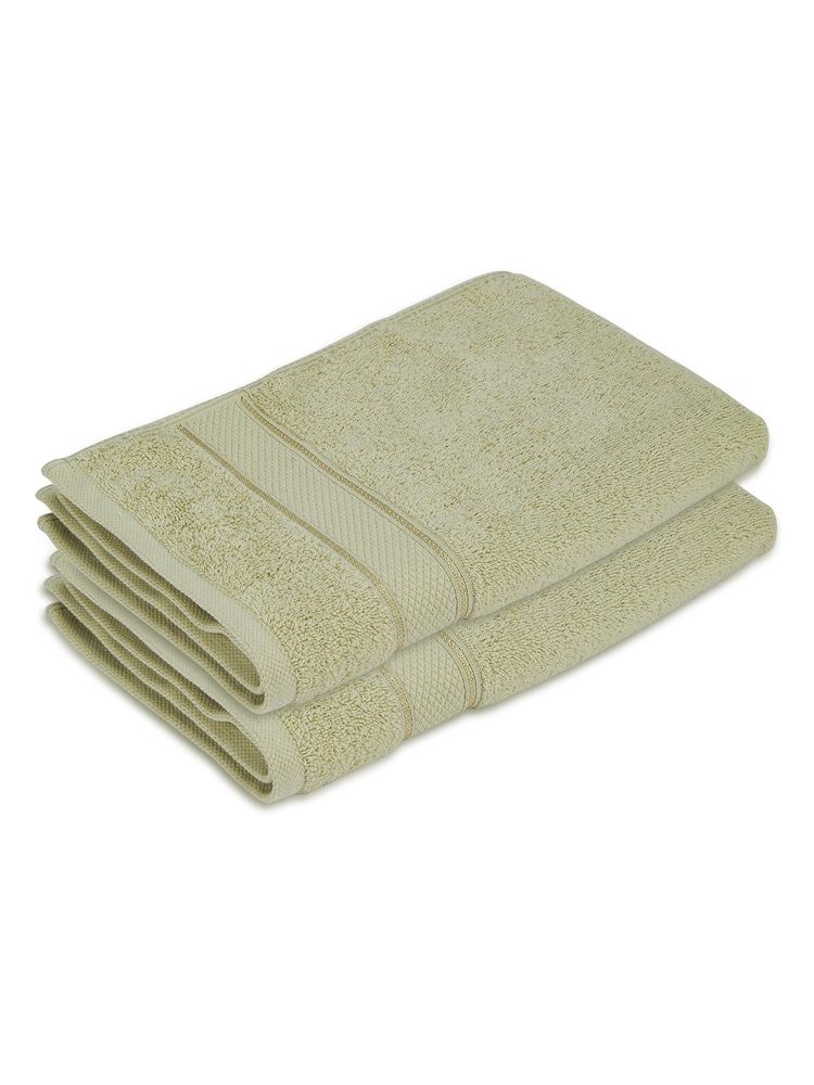 Boutique Living Luxe Loom Cotton Green Hand Towels - (M) (Pack of 2)-picture-14