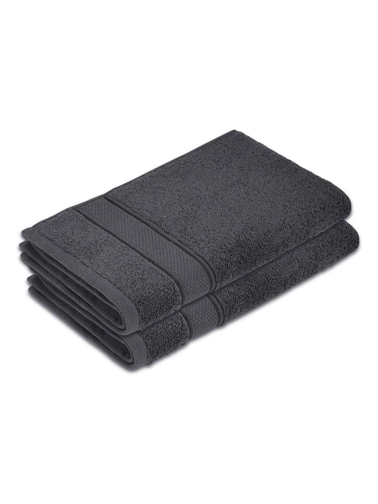 Boutique Living Luxe Loom Cotton Black Hand Towels - (M) (Pack of 2)-picture-20