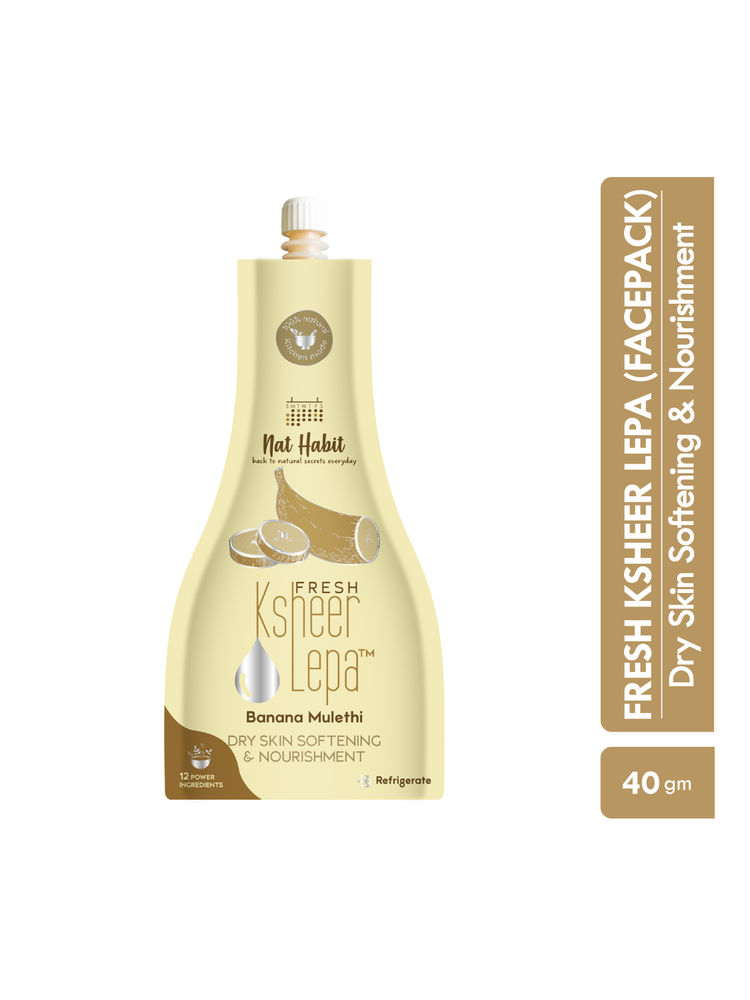 Nat Habit Banana Mulethi Ksheer Lepa, Clay Face Mask for Dry Skin Nourishment, Ayurvedic Face Pack-picture-23