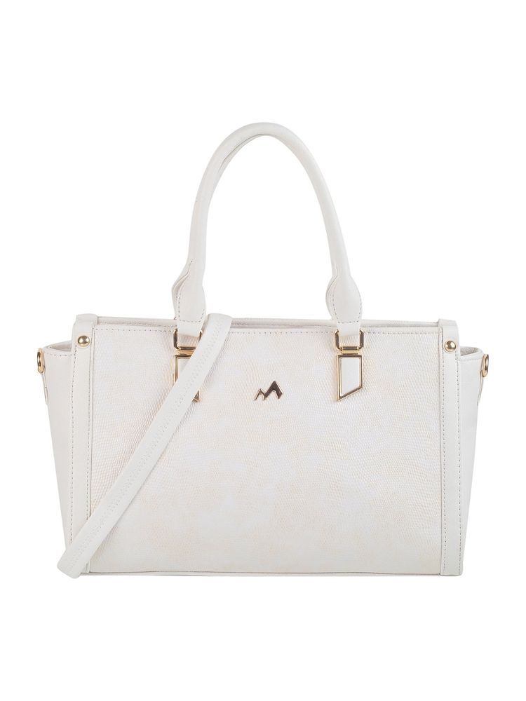 Metro Women Synthetic Beige Satchel Bag (M)-image-24