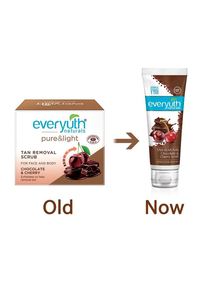 Everyuth Naturals Tan Removal Scrub - Chocolate & Cherry Dtan, Paraben Free