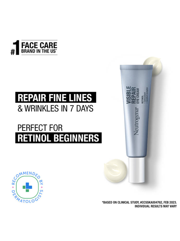 Neutrogena Visible Repair Retinol + Peptide Night Eye Cream For Anti-Ageing, Dark Circles & Wrinkles