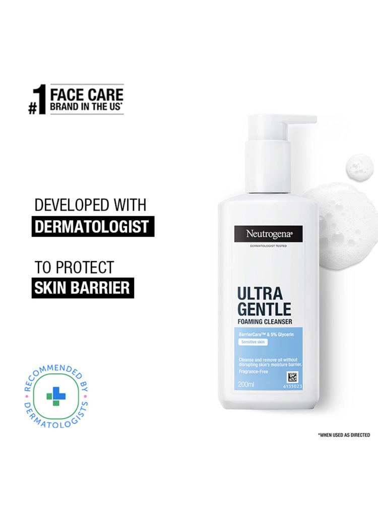 Neutrogena Ultra Gentle Foaming Face Cleanser Protect Skin Moisture - For Oily & Sensitive Skin-picture-0
