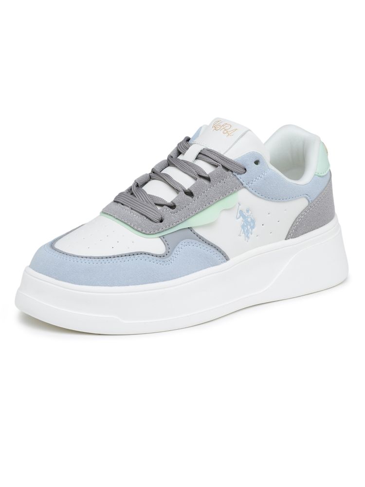 U.S. POLO ASSN. Off White Pu Round Toe Sneakers-picture-12