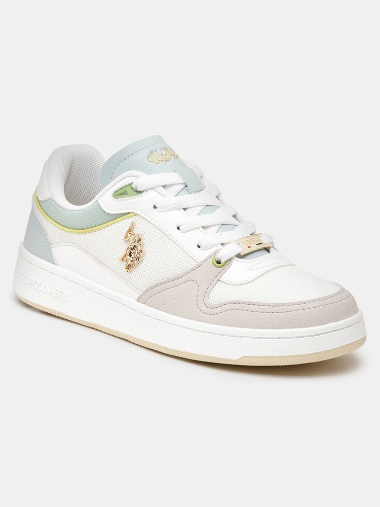 U.S. POLO ASSN. Off White Pu Round Toe Sneakers-image-46