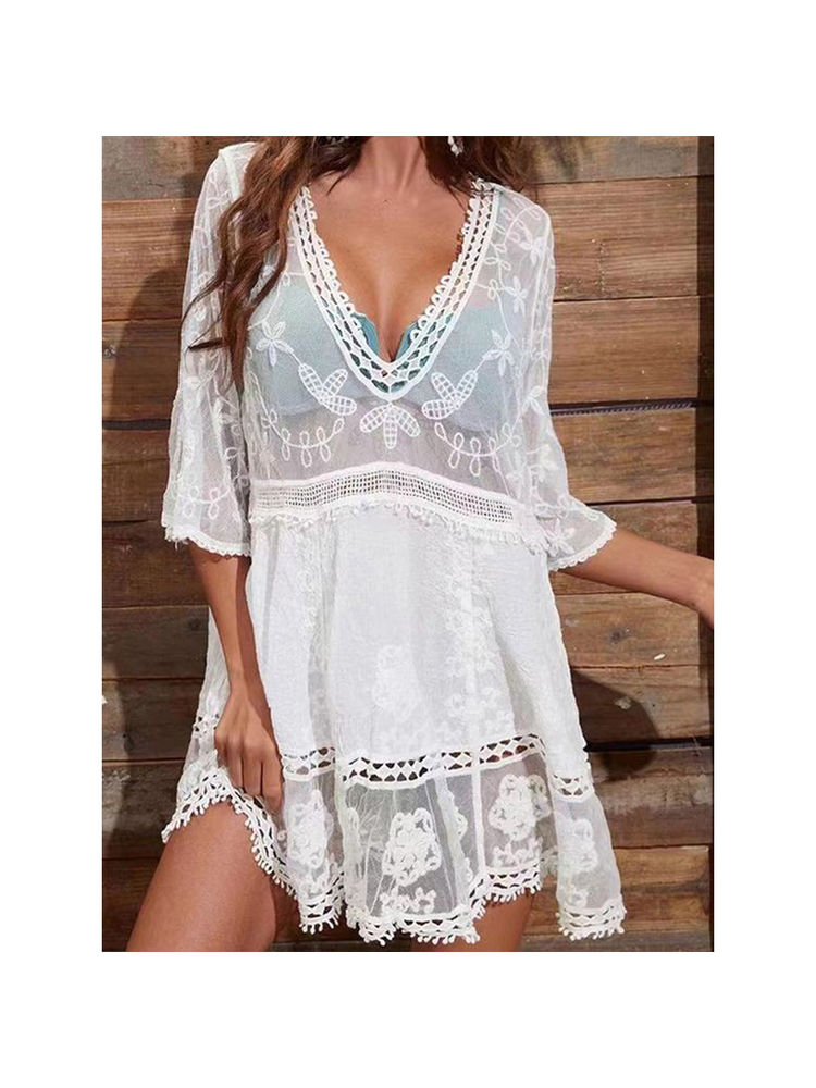 Addery White Lace Enchantment Sarong Dress-image-49