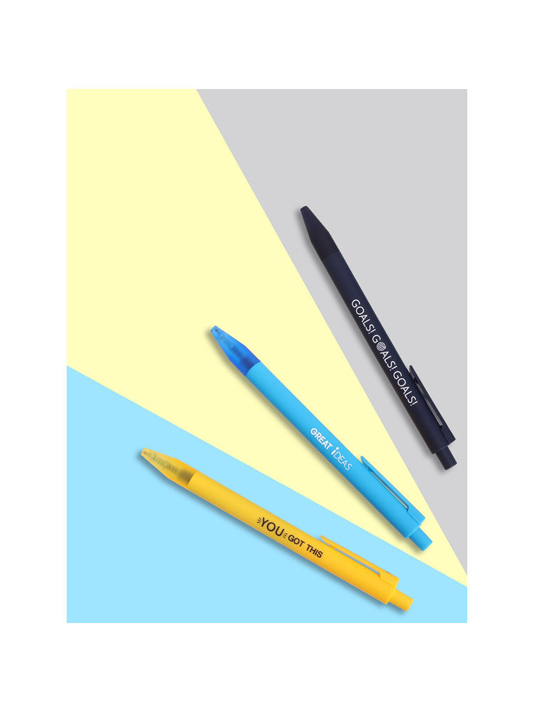 Doodle Collection 0.5mm Fine Point Retractable Blue Ink Gel Pens (Set of 3) - Inkspiration 4-image-49