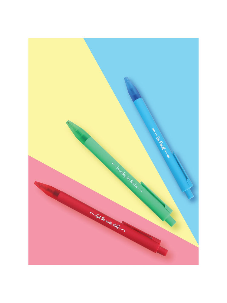 Doodle Collection 0.5mm Fine Point Retractable Blue Ink Gel Pens (Set of 3) - Inkspiration 8-image-9