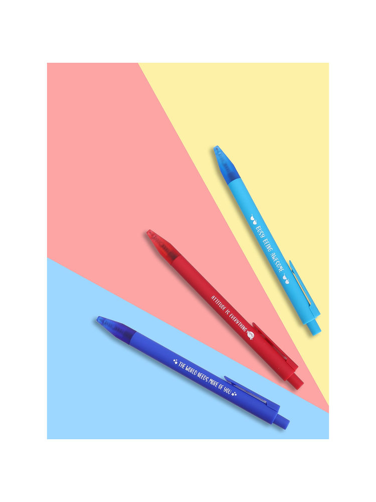 Doodle Collection 0.5mm Fine Point Retractable Blue Ink Gel Pens (Set of 3) - Inkspiration 9-picture-21