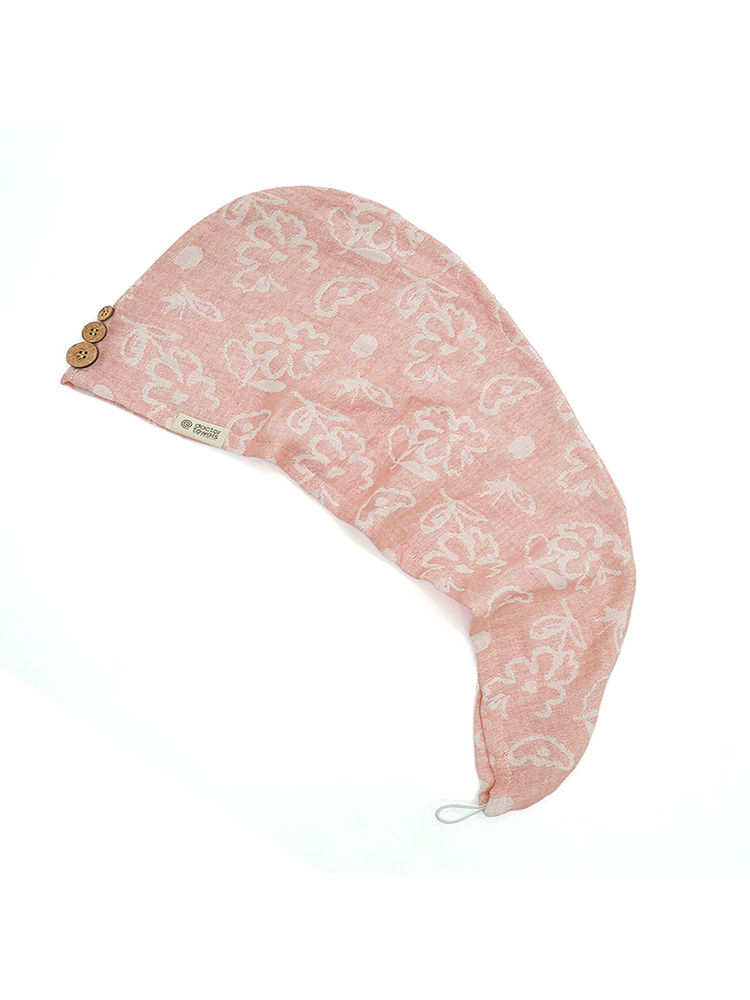 Doctor Towels Pack of 1 Banana Jacquard Floral Hair Wrap Towel Coral (S)-image-44