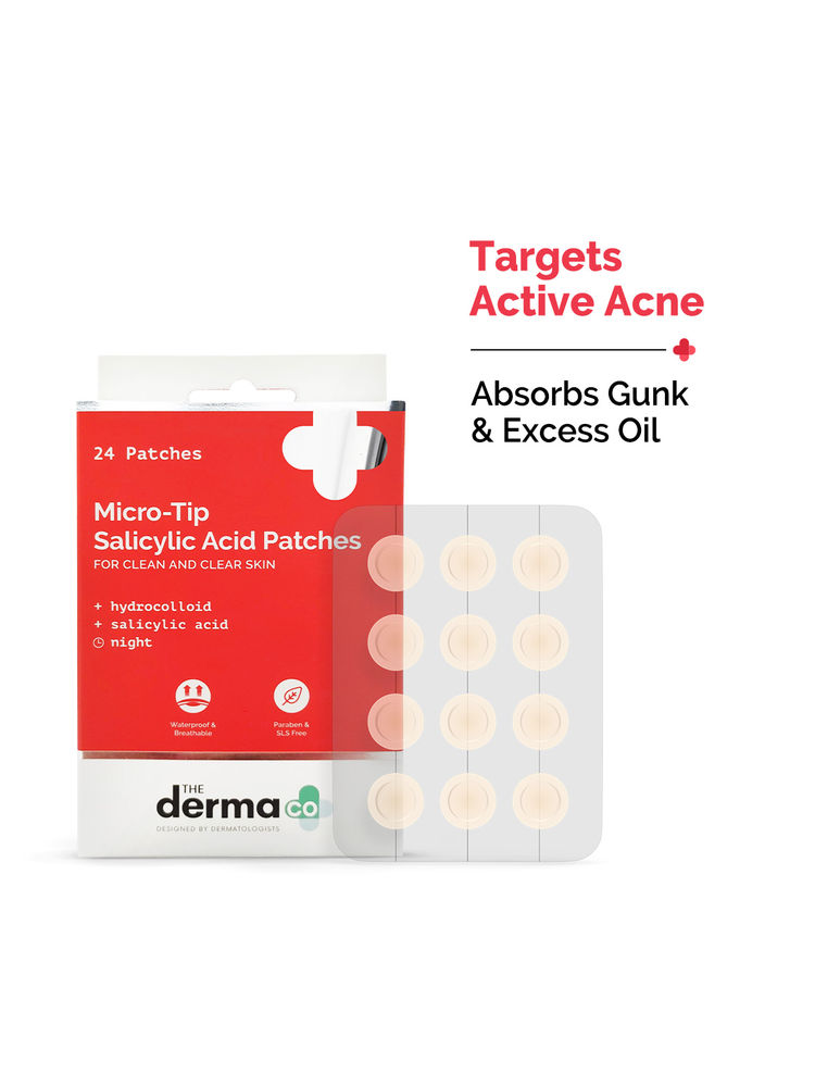 The Derma Co Micro-tip Acne Patches With Salicylic Acid and Hydrocolloid For Clean & Clear Skin - 24 Patches
