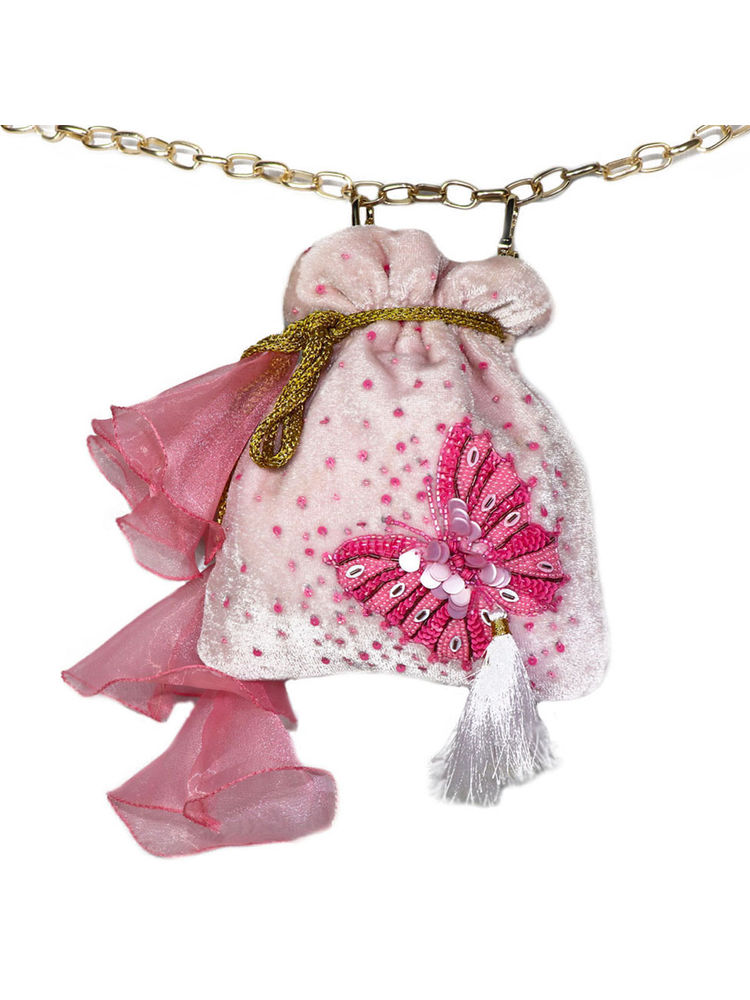 Soho Boho Studio Tassel Pink Potli Bags-picture-14