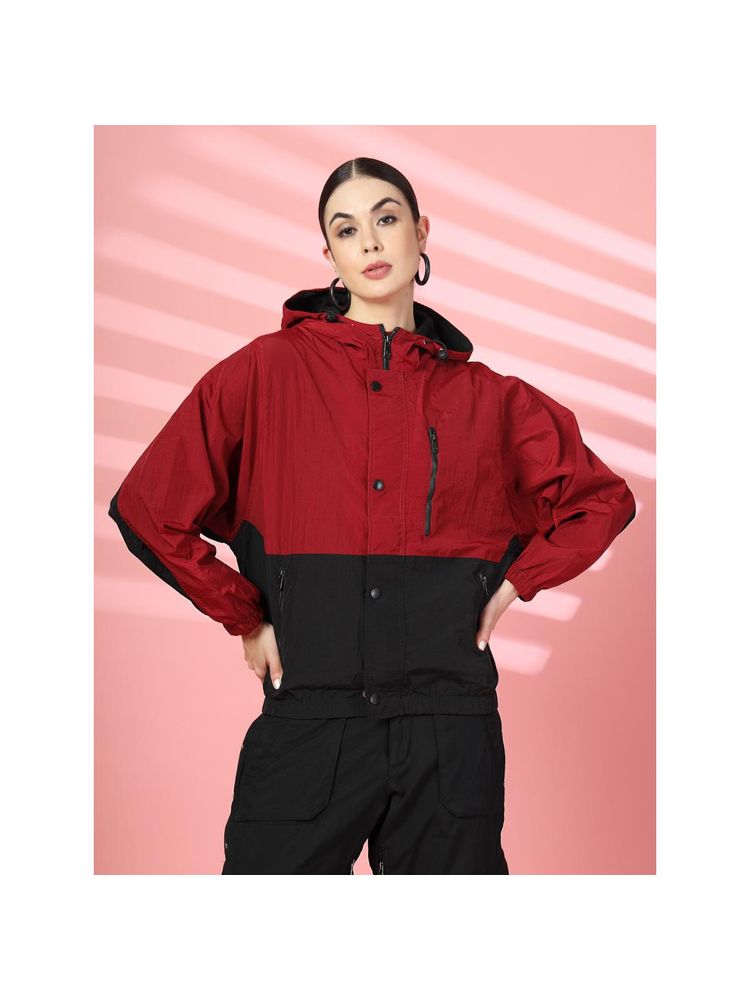 CHKOKKO Women Standard Length Polyester Winter Sports Zipper Stylish Jacket-picture-21