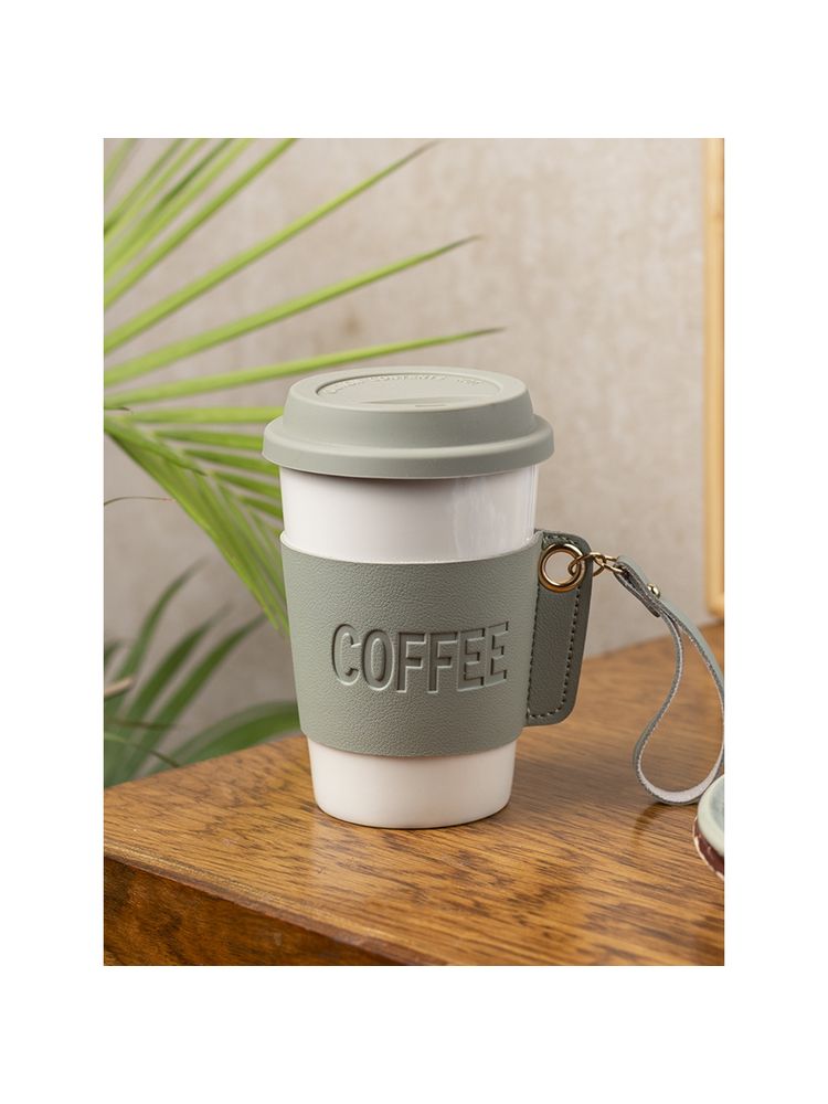 Voncasa Olive Ceramic Sipper - Leather Grip, 350ml-picture-21
