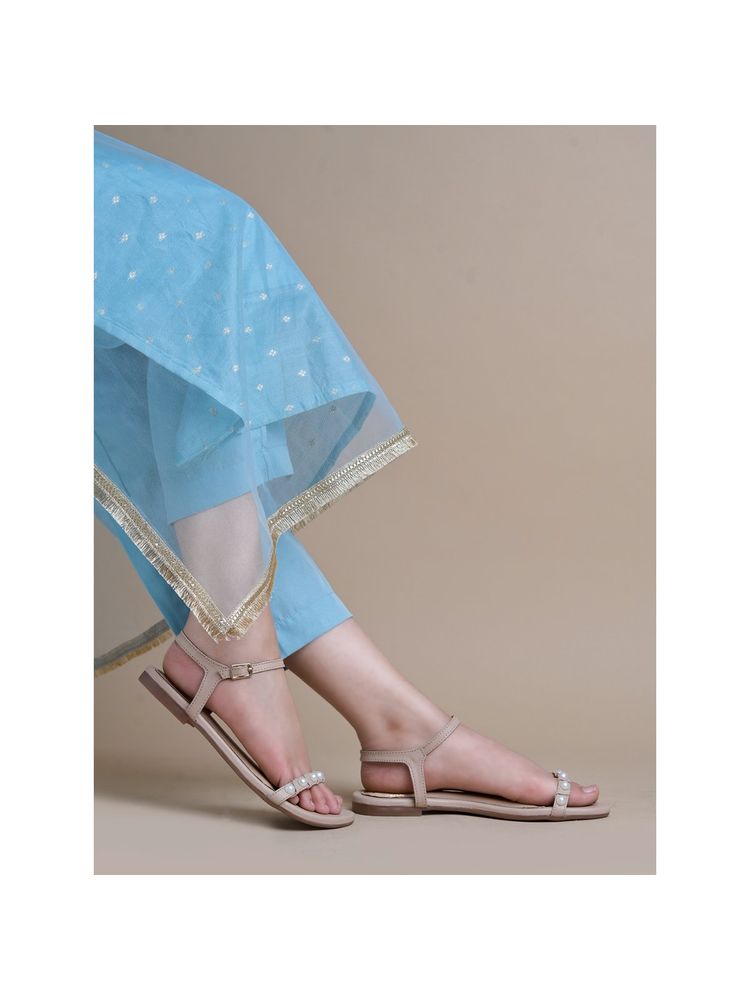 Shoetopia Comfortable Casual Beige Sandals for Women-image-37
