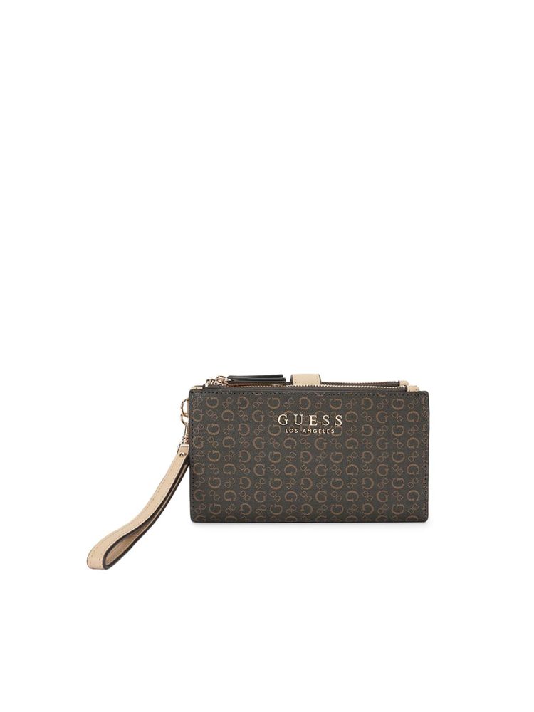 Guess Brown Printed Sandria Boxed Bi-Fold Wallet-image-43