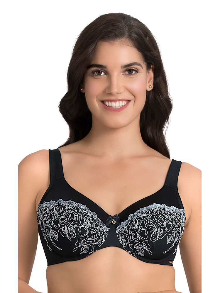 Ultimo Deco Floral Full Cover Bra - Black-picture-26