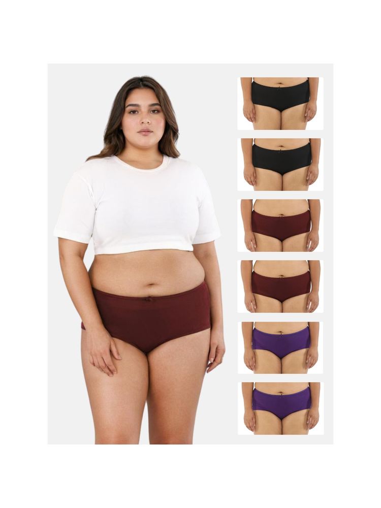 Adira BrZee Plus Size Hipster Panty Black Maroon Purple-picture-13