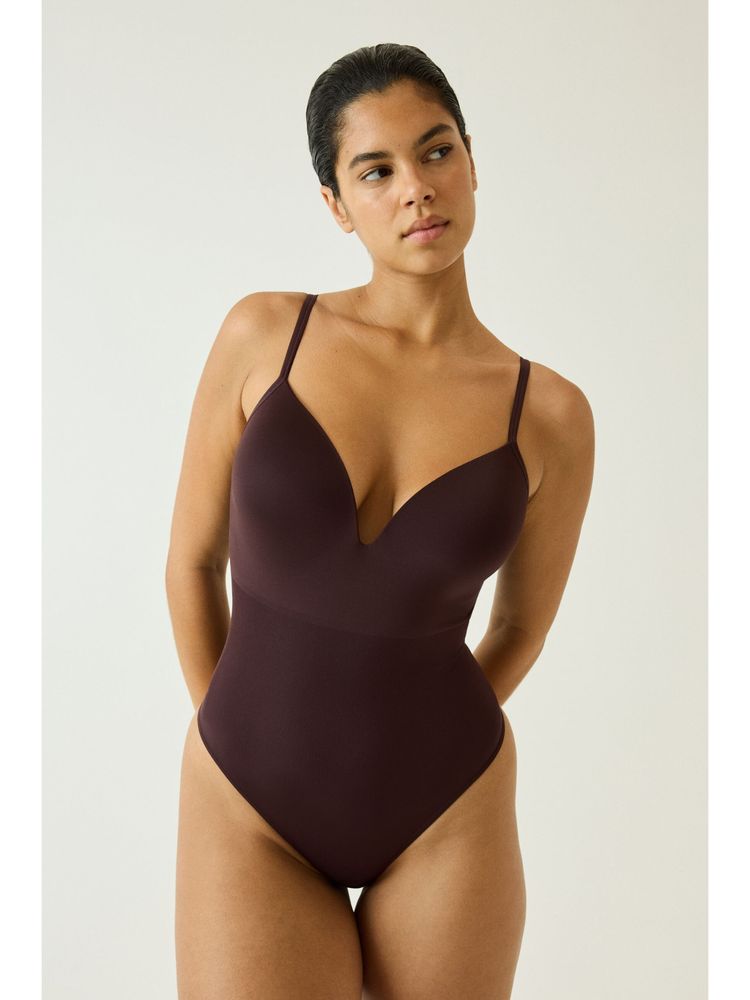 H&M Women Brown Seamless Light Shape Body-picture-23