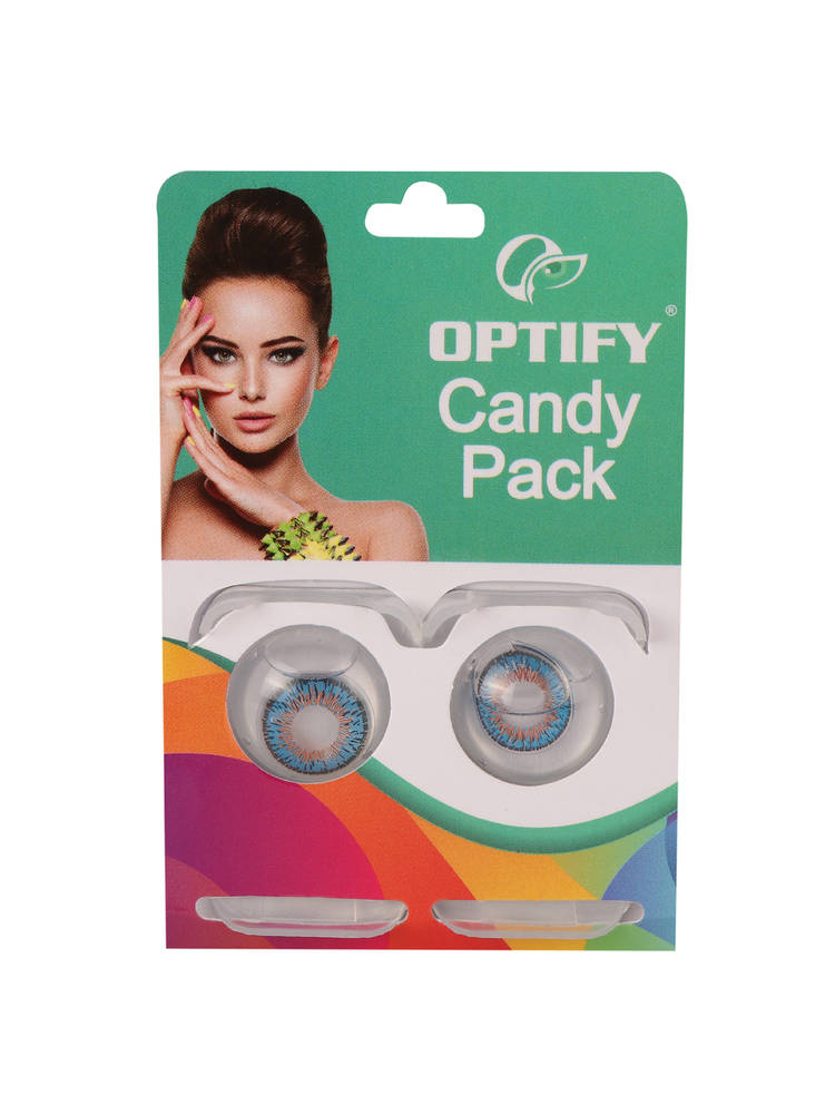optify candy pack colored contact lenses zero power - blue